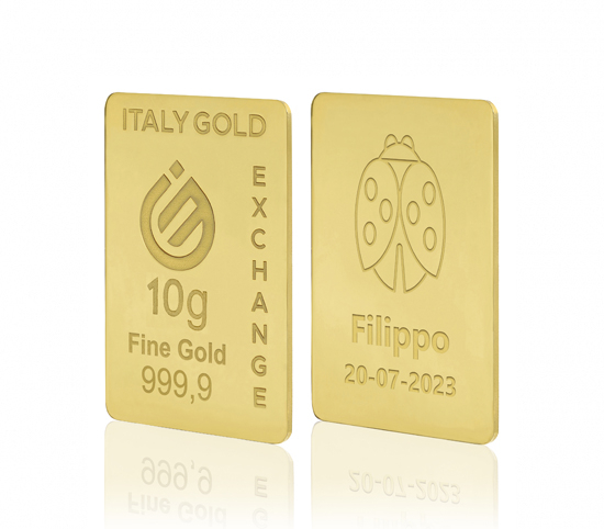 Sztabka Złota Biedronka szczęścia 24kt 10gr IGE GOLD
